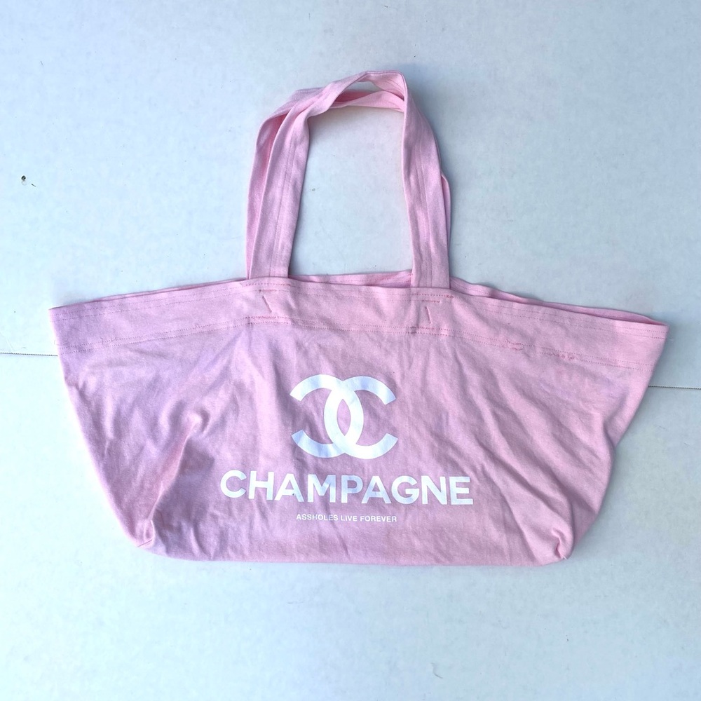 Champagne pink extra large shoulder tote bag